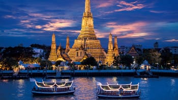 riverside view in bangkok, thailand