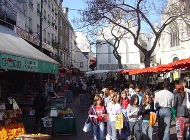 a busy street in Paris, France
