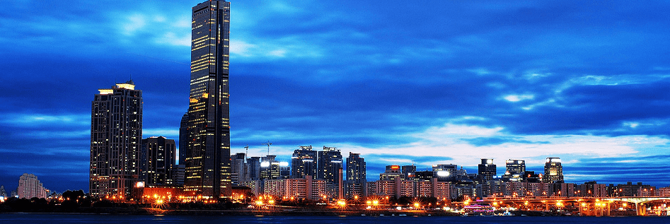 night view on a Korean city